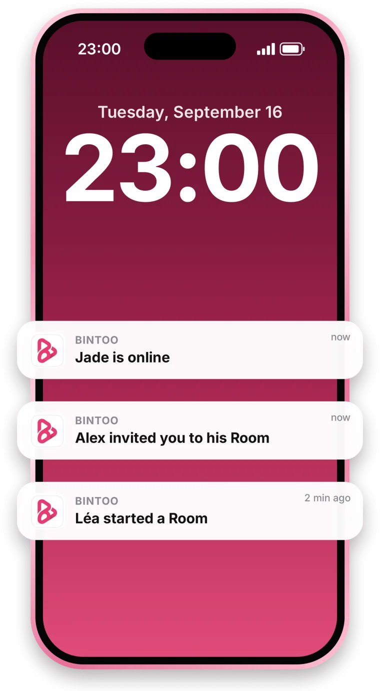 Bintoo notifications on a lock screen